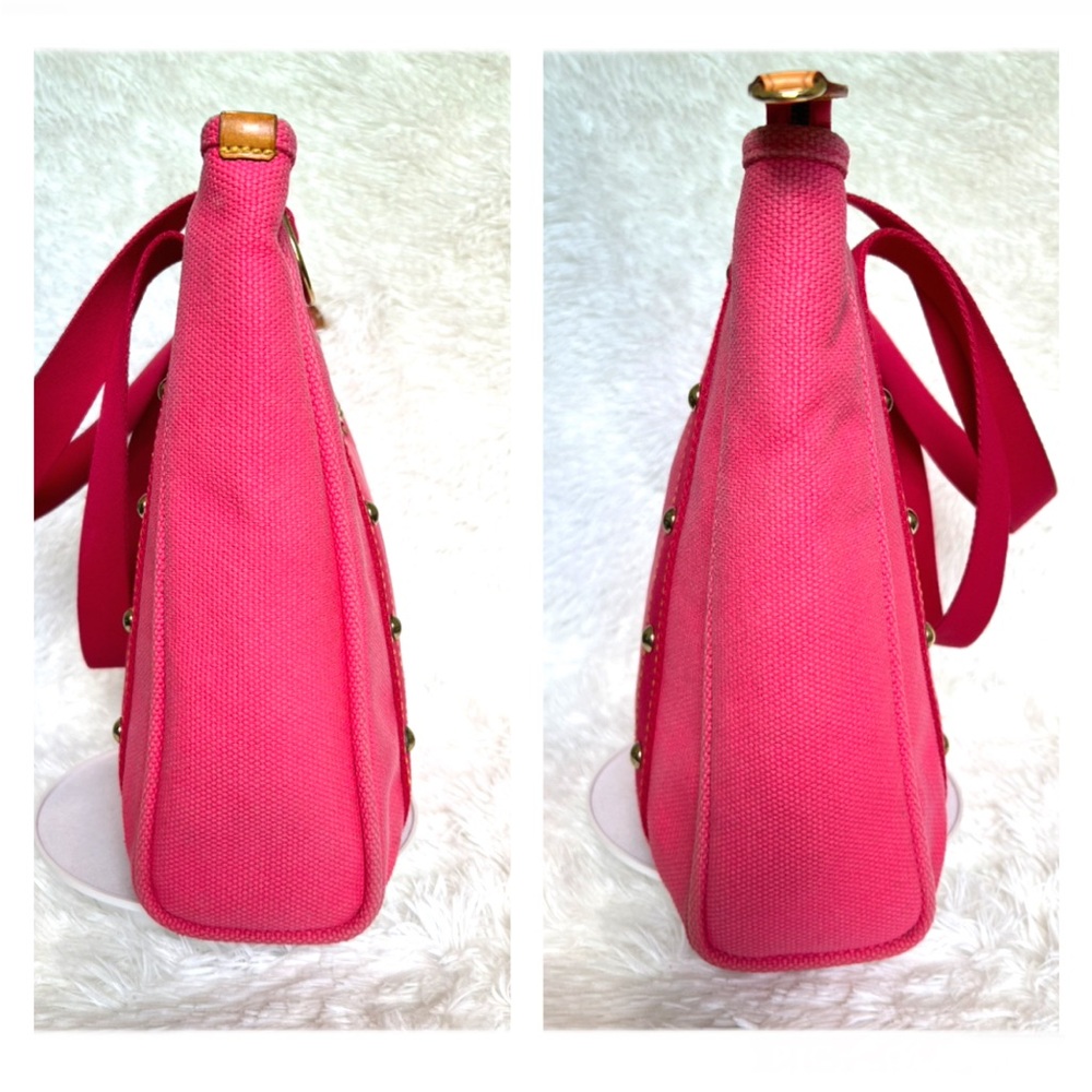 LOUIS VUITTON Antigua Cabas Hippo MM Women’s Shoulder Bag Tote Bag Pink Red - Picture 15 of 17